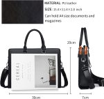 FSD.WG]Business Bag Leather Briefcase Shoulder Laptop Business Bag for Men - Image 4